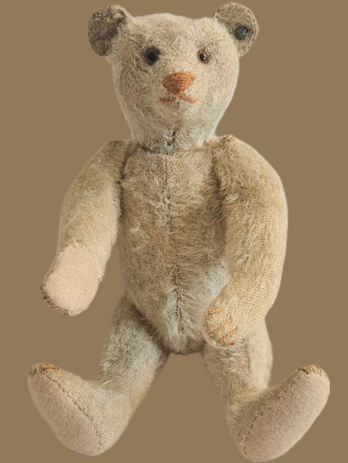 1 Ours Teddy ? articulé, yeux en verre ? ancien 25 cm Steiff FADAP